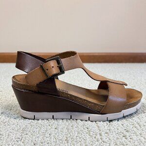 Weinbrenner 2.5” Wedge Leather Sandals (Spain) • Tan/Brown • Size 38 EU